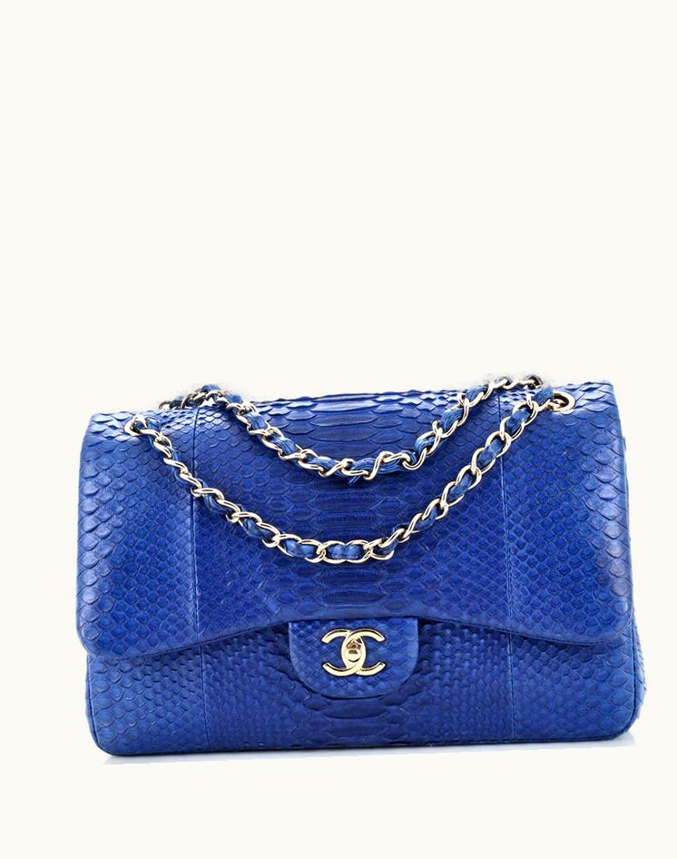 Chanel Chanel Classic Double Flap Bag Python Jumbo