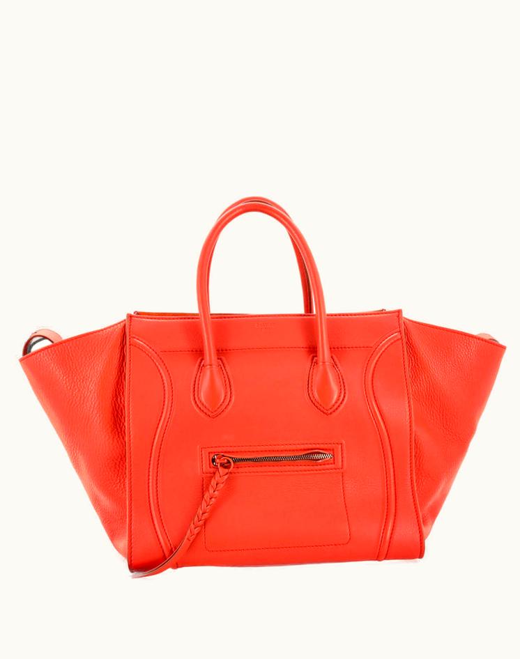 Celine Celine Phantom Bag Grainy Leather Medium Orange Gold