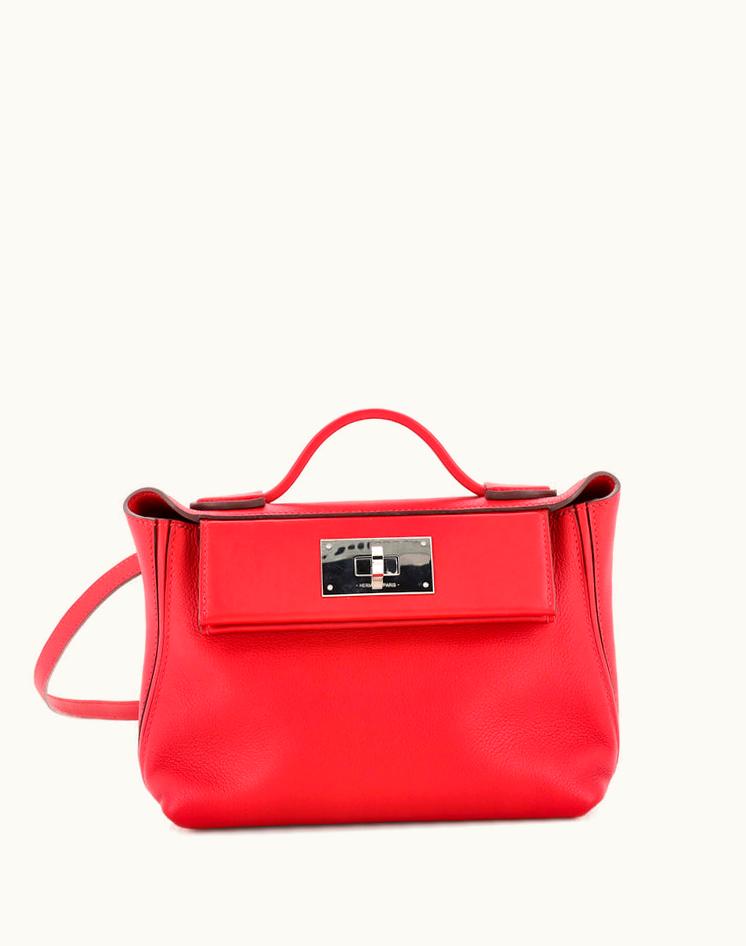 Hermès Hermès 24/24 Bag Evercolor With Swift 21 Red