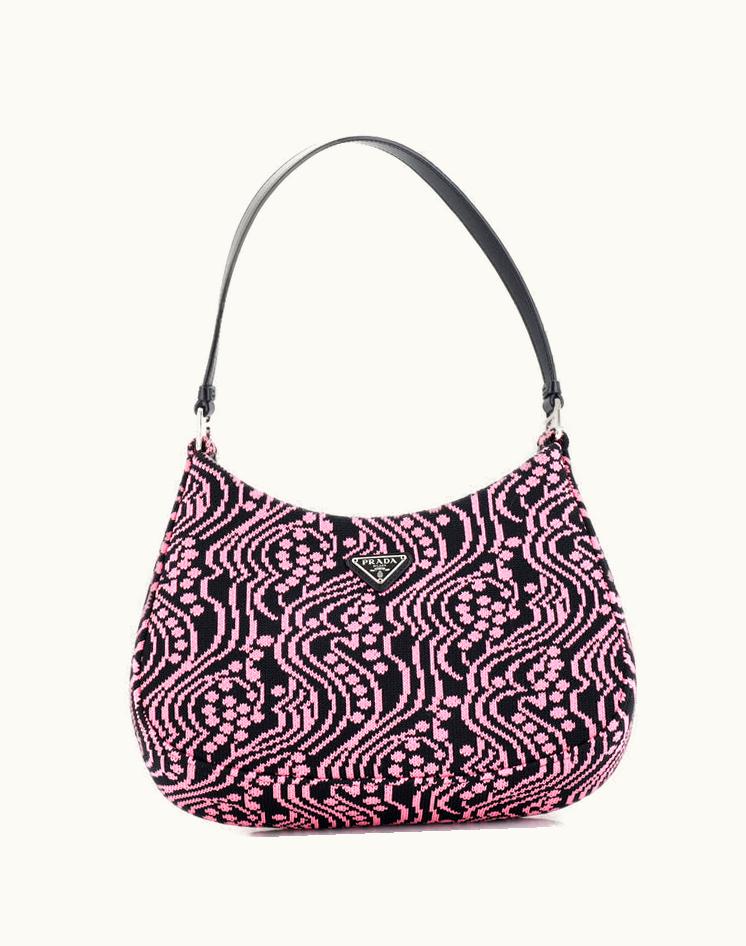 Prada Prada Cleo Shoulder Bag Jacquard Knit Medium