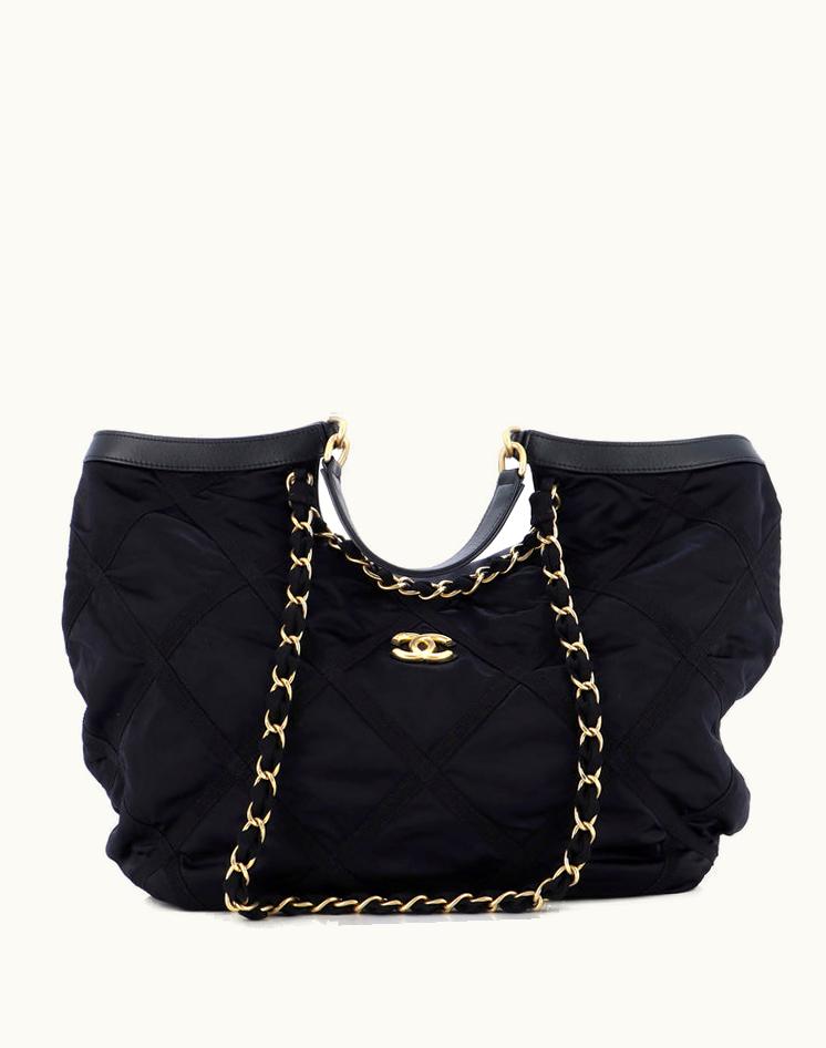 Chanel Chanel Lifestyle Shopping Bag Nylon With Grosgrain Maxi