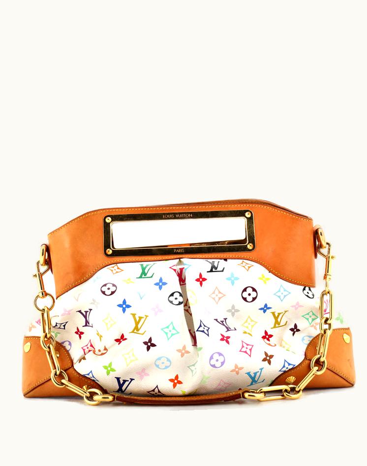 Louis Vuitton Louis Vuitton Judy Handbag Monogram Multicolor GM Coated Canvas Red Microfiber Gold