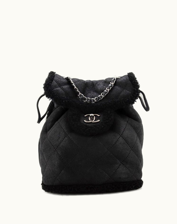 Chanel Chanel Coco Neige Flap Backpack Quilted Lambskin And Shearling Small
