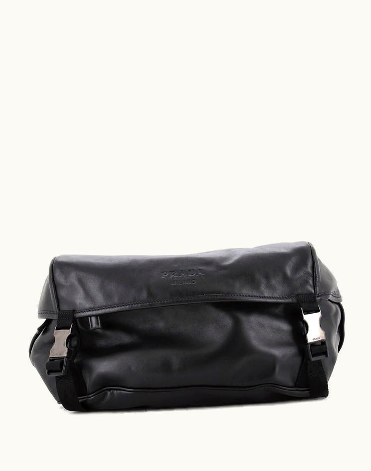 Prada Prada Double Buckle Flap Camera Bag Soft Calf Medium