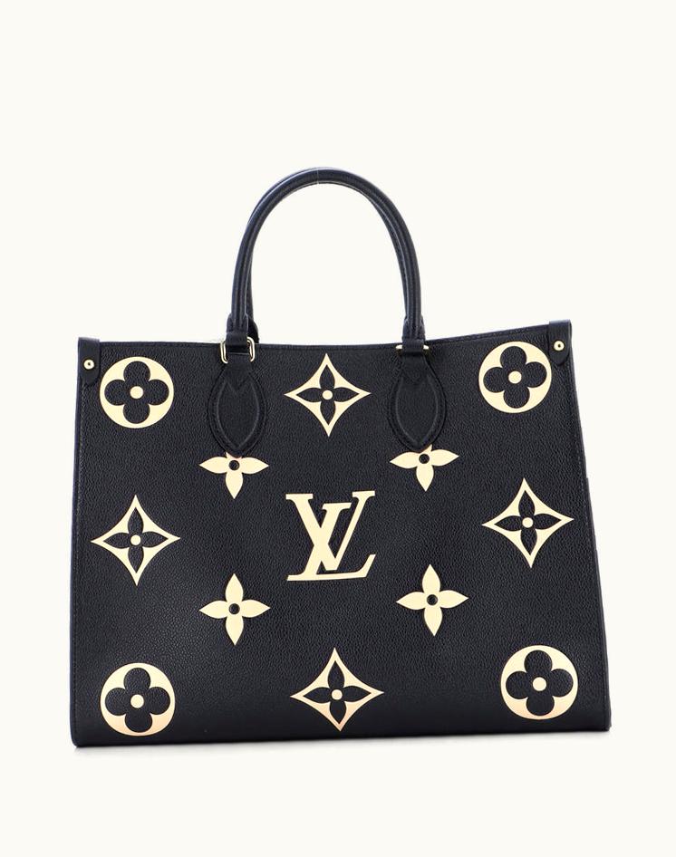Louis Vuitton Louis Vuitton OnTheGo Tote Bicolor Monogram Empreinte Giant MM Leather Black Microfiber Red Gold