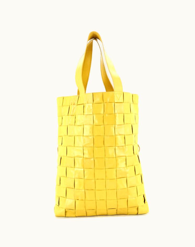 Bottega Veneta Bottega Veneta Cassette Tote Maxi Intrecciato Leather Yellow