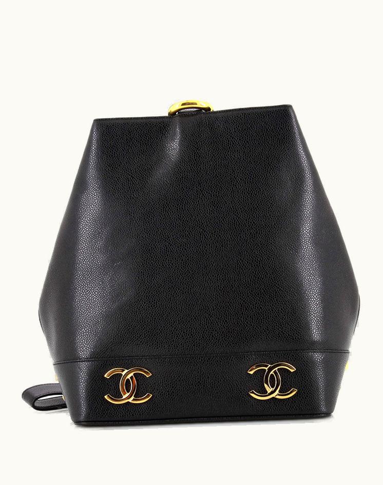Chanel Chanel Vintage CC Bucket Shoulder Bag Caviar Large