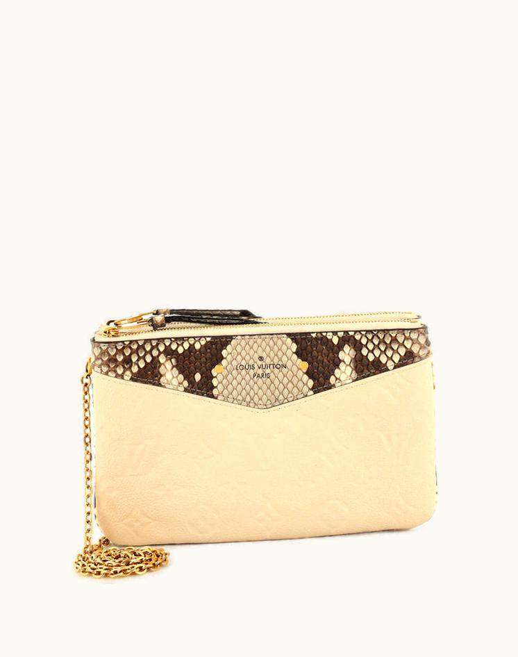 Louis Vuitton Louis Vuitton Double Zip Pochette Monogram Empreinte Leather With Python