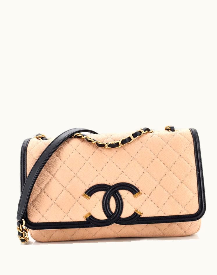 Chanel Chanel Filigree Flap Bag Quilted Caviar Medium