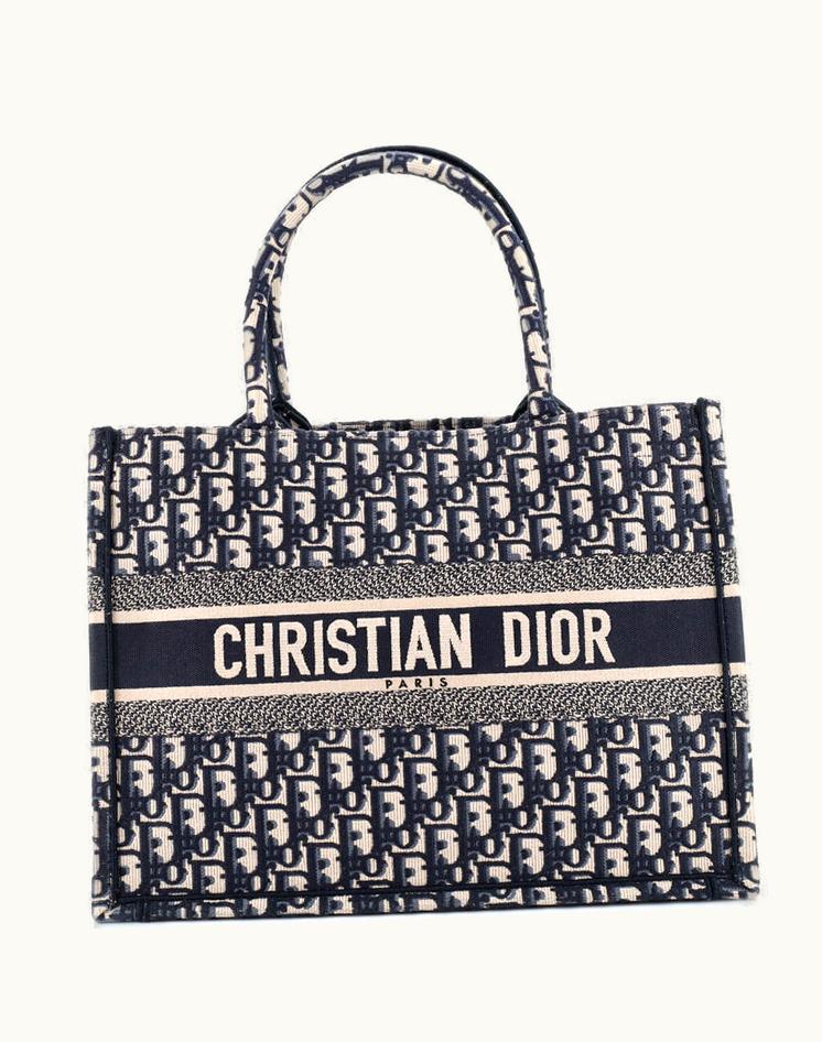 Dior Dior Book Tote Oblique Canvas Medium Blue Luxury Tote