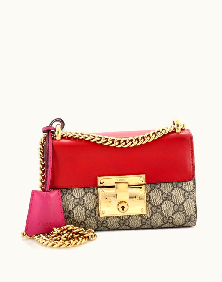 Gucci Gucci Small Padlock Shoulder Bag GG Coated Canvas And Leather Multicolor