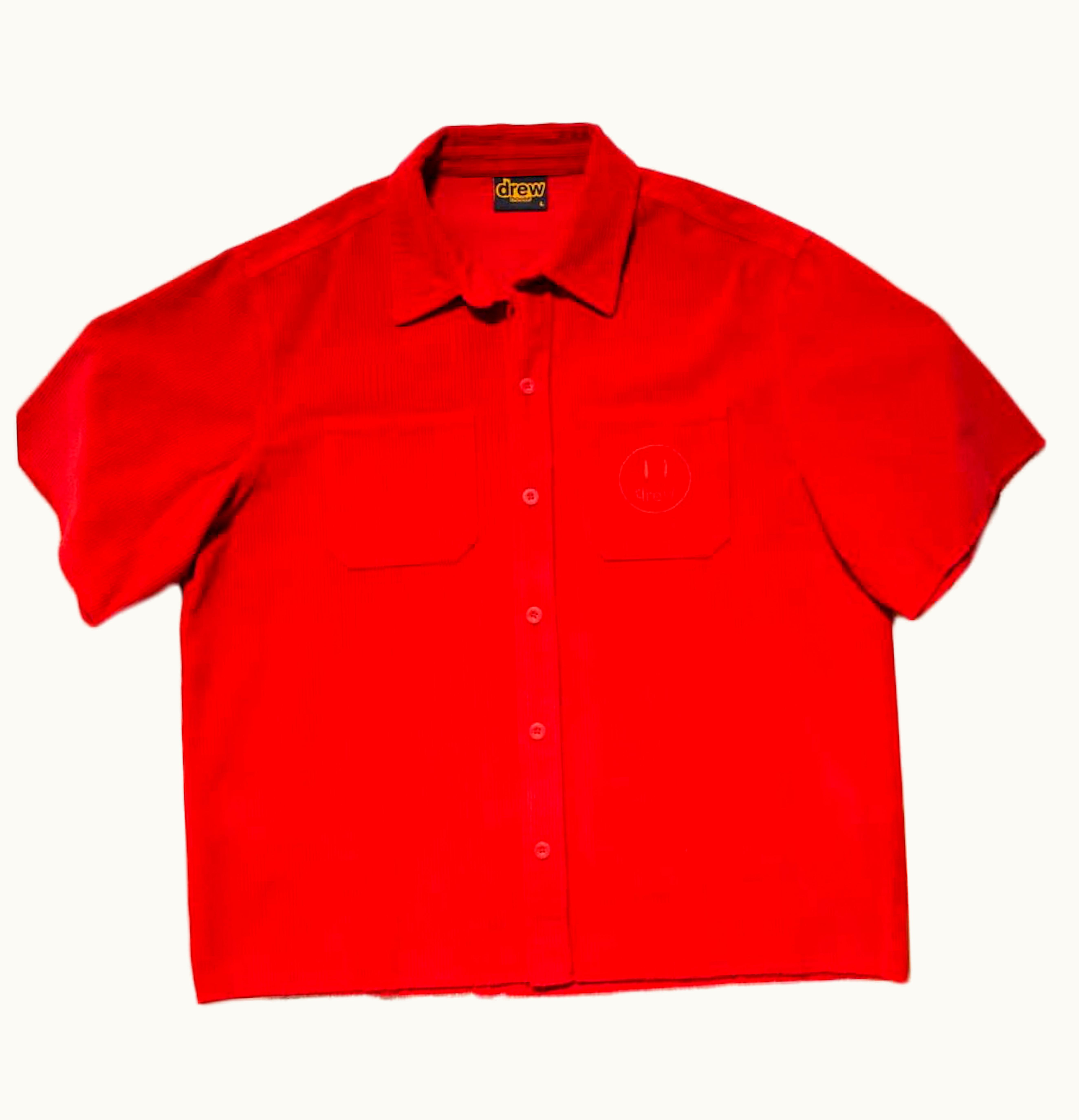 drew house drew house ss corduroy shirt red