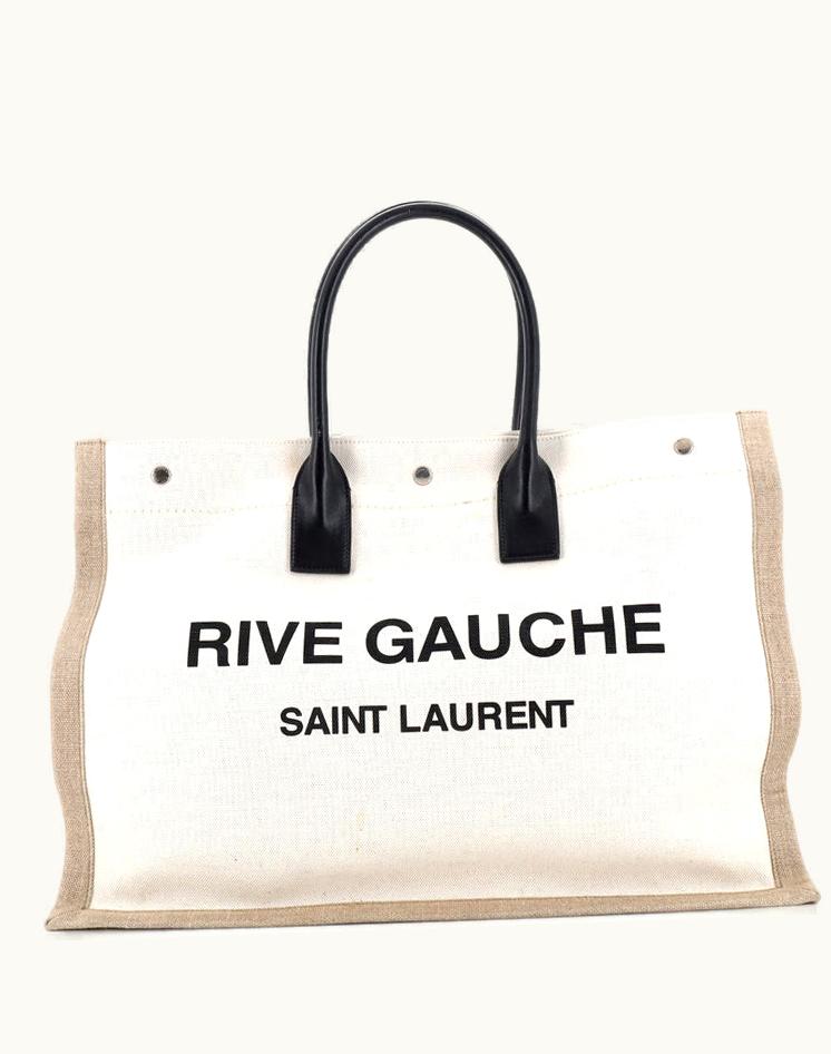 Saint Laurent Saint Laurent Rive Gauche Shopper Tote Canvas Large in Neutral Canvas