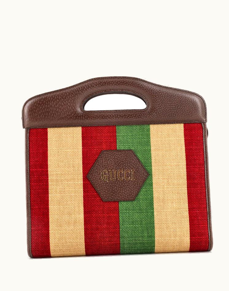 Gucci Gucci Aria 100Th Anniversary Cut Out Handle Tote Limited Edition Canvas Small