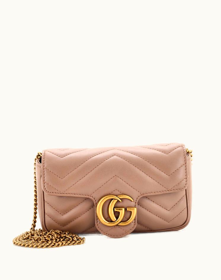 Gucci Gucci GG Marmont Flap Bag Matelasse Leather Super Mini Neutral Beige