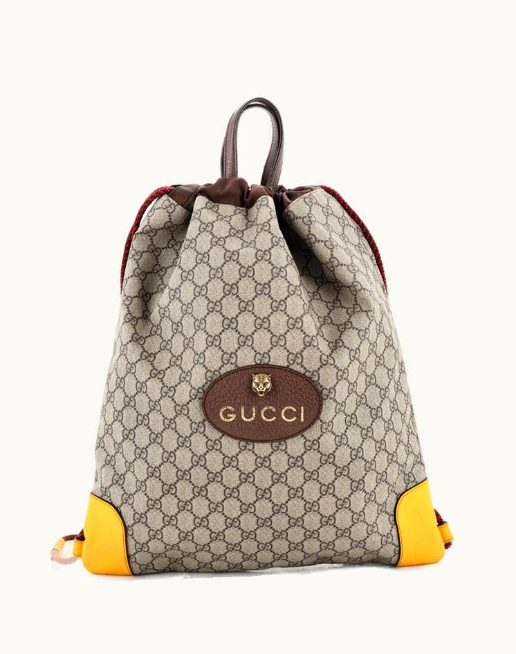 Gucci Gucci Neo Vintage Drawstring Backpack GG Coated Canvas Large