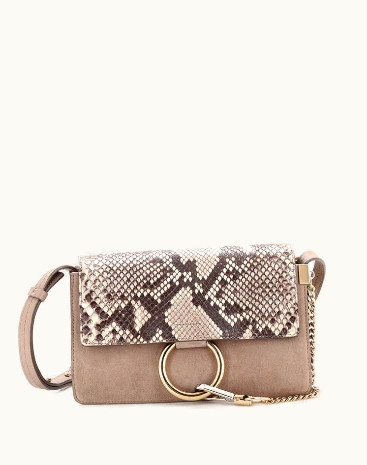 Chloe Chloe Faye Shoulder Bag Leather And Python Small