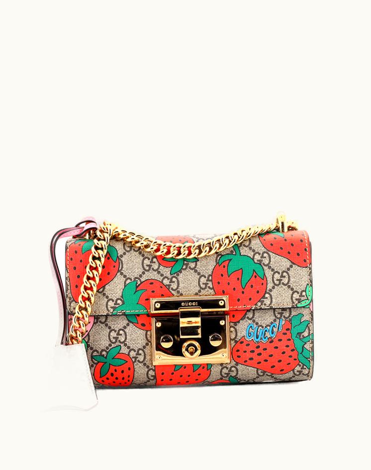 Gucci Gucci Padlock Shoulder Bag Printed GG Coated Canvas Small Brown