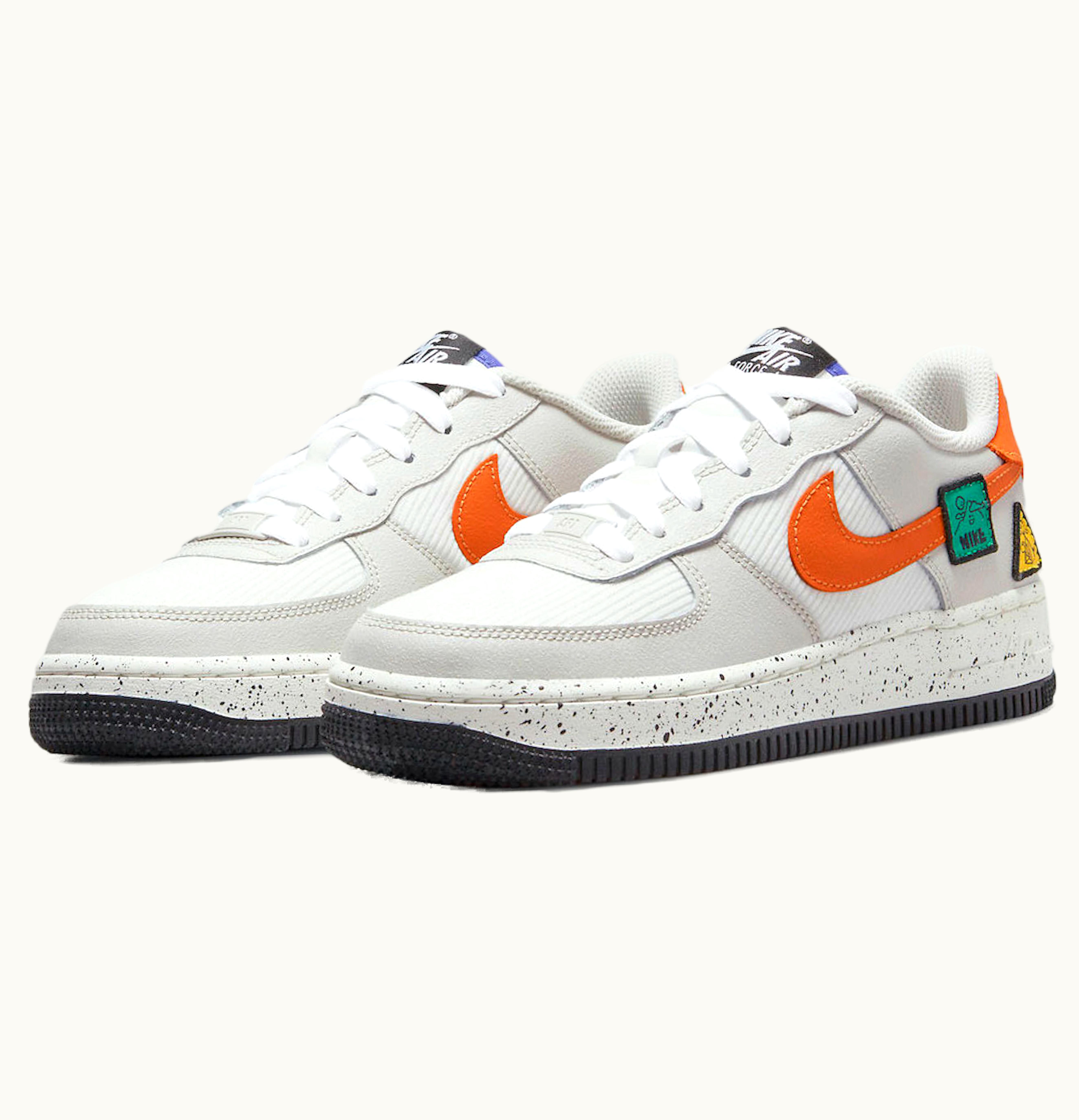 Nike Nike Air Force 1 Low Light Bone Sail Starfish Orange GS