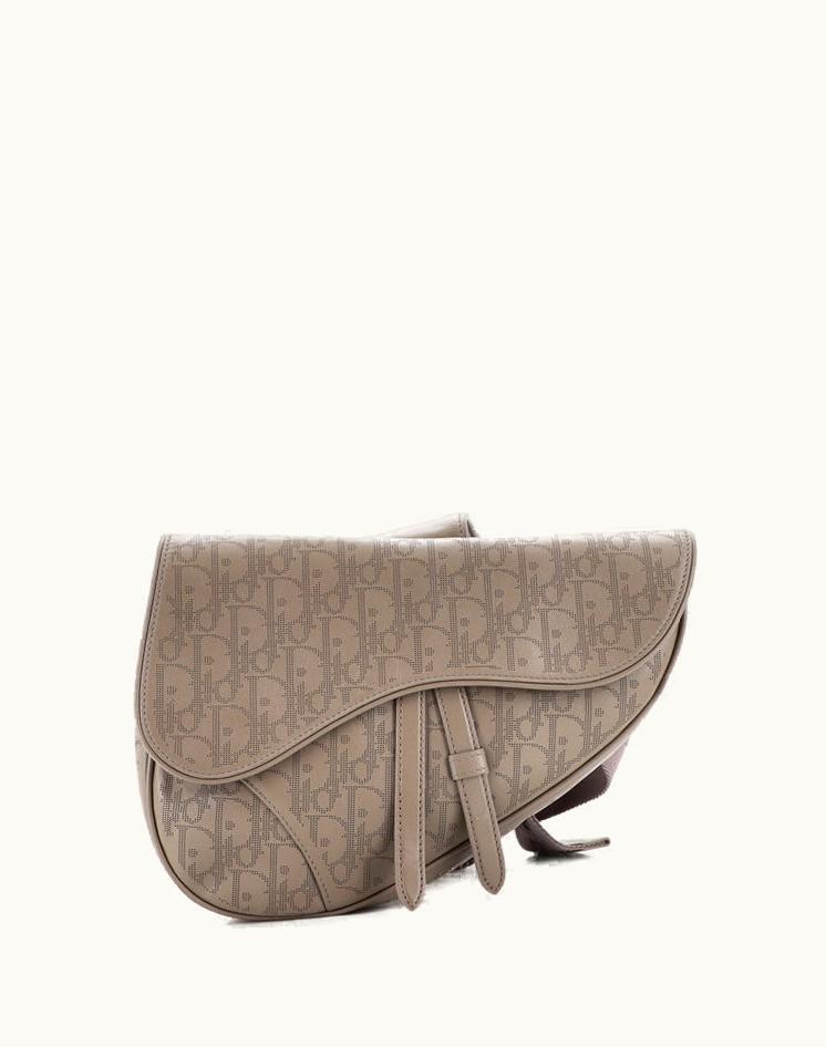 Dior Christian Dior Saddle Crossbody Bag Galaxy Leather Mini Neutral