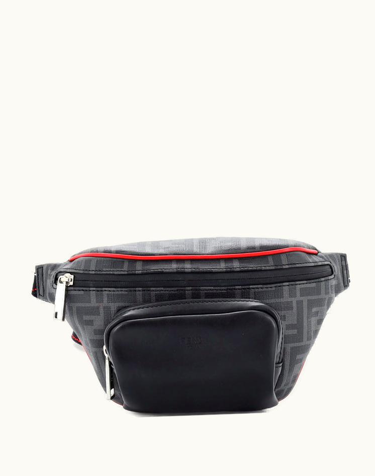Fendi Fendi Front Pocket Waist Bag Zucca Coated Canvas And Leather