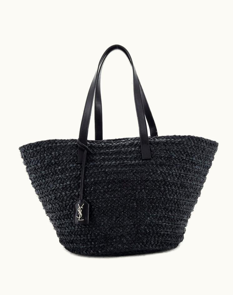 Saint Laurent Saint Laurent Panier Basket Shopper Raffia Medium Tote Black