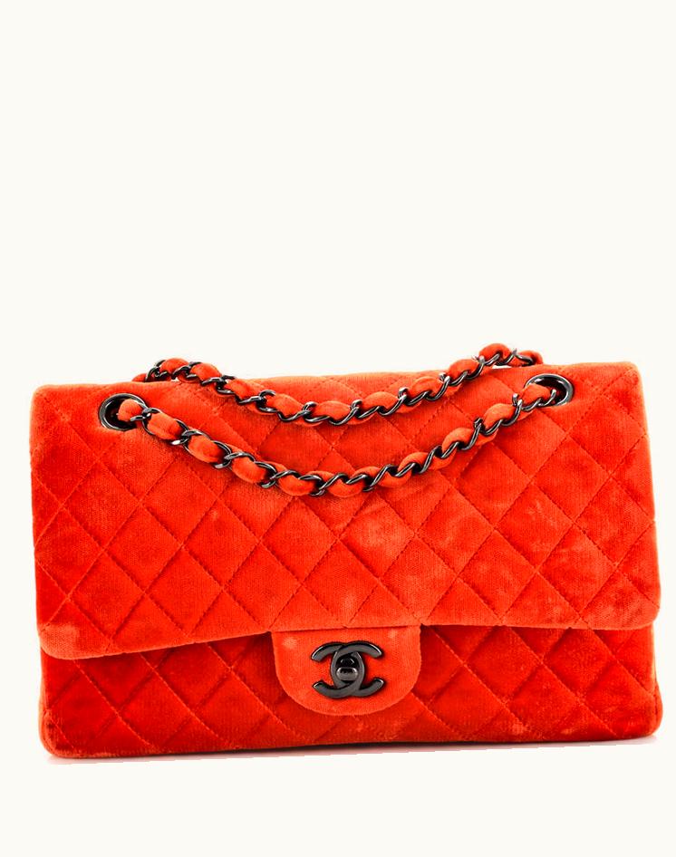 Chanel Chanel Classic Double Flap Bag Quilted Velvet Medium