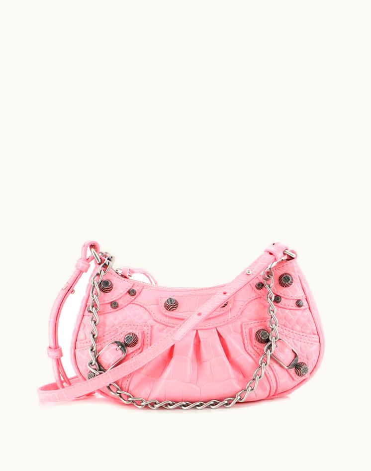 Balenciaga Balenciaga Le Cagole Giant Studs Chain Shoulder Bag Leather XS Pink