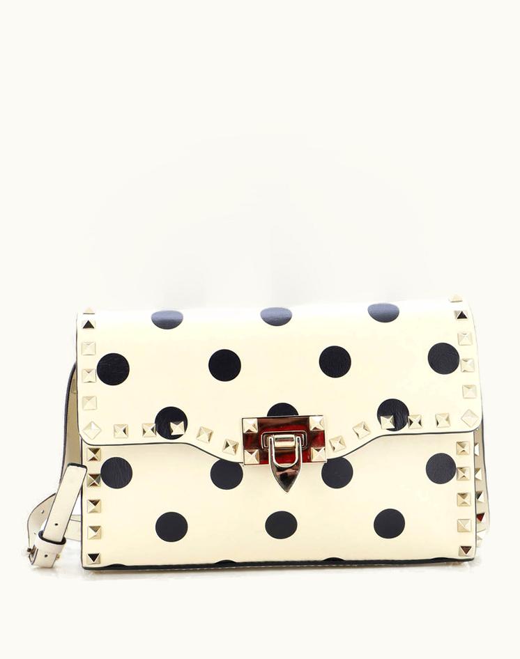 Valentino Valentino Rockstud Flip Lock Flap Bag Printed Leather Medium