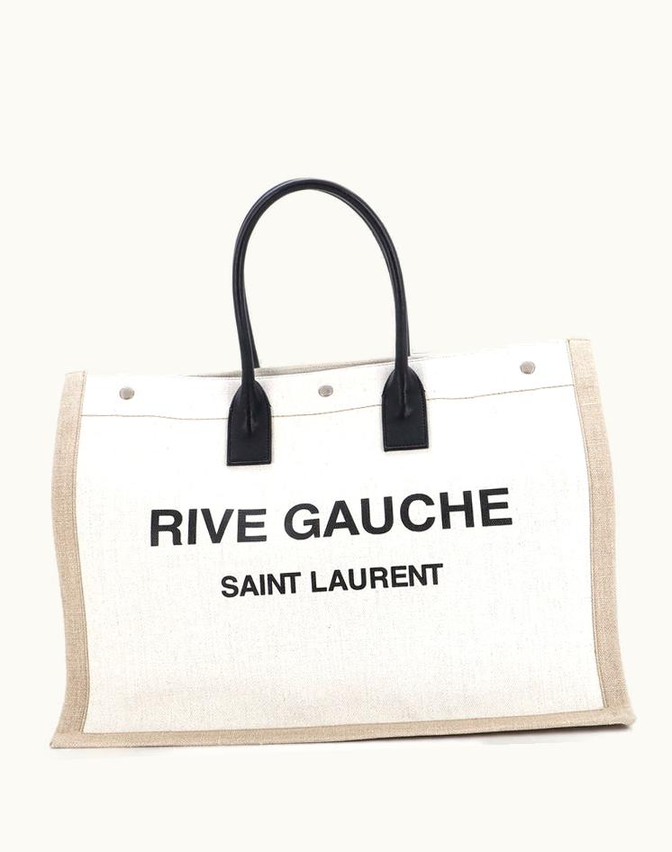 Saint Laurent Saint Laurent Rive Gauche Shopper Tote Canvas Large Aged Silver