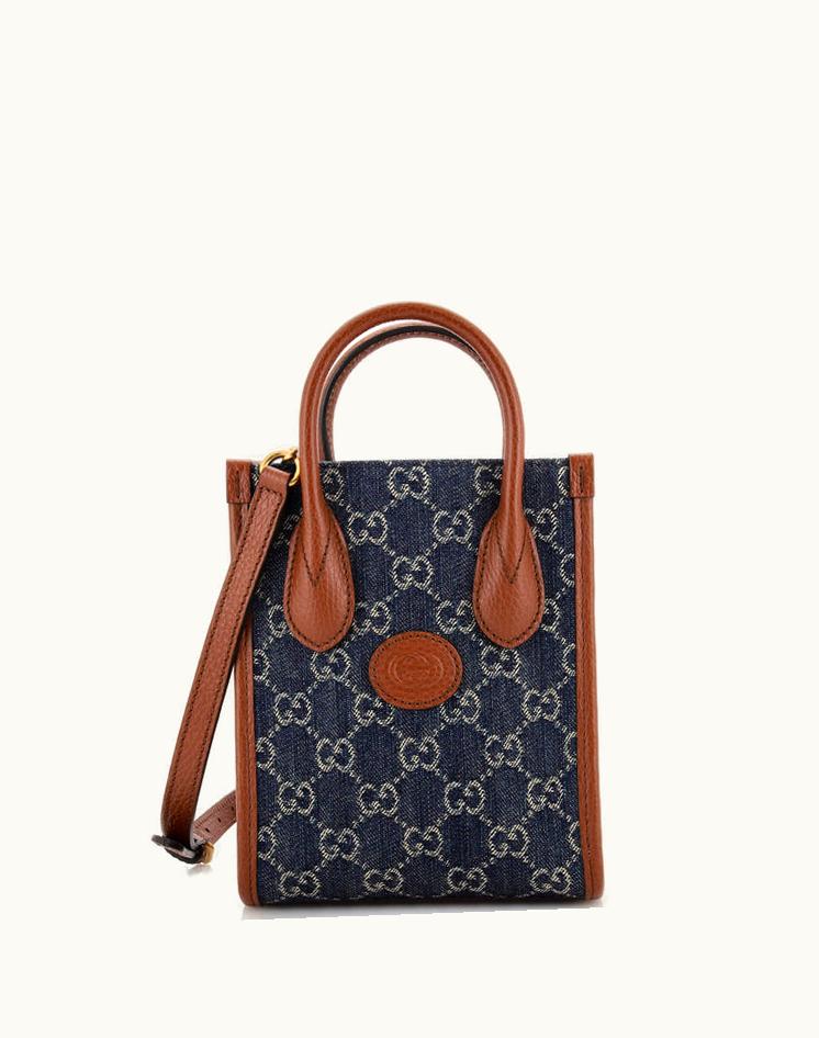 Gucci Gucci Interlocking G Patch Tote GG Denim Mini