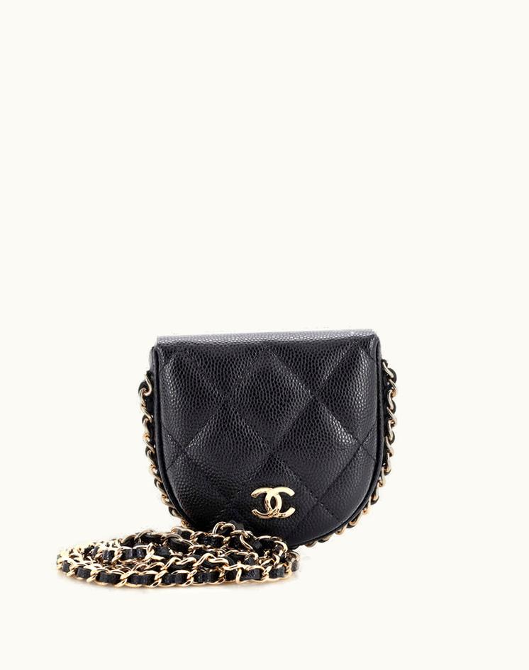 Chanel Chanel Chain Around Coin Purse With Chain Quilted Caviar Mini