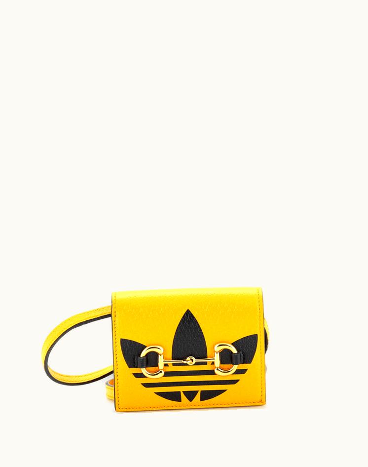 Gucci Gucci X Adidas Horsebit Flap Card Case On Strap Leather