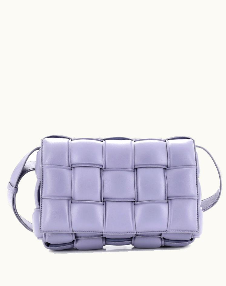 Bottega Veneta Bottega Veneta Cassette Crossbody Bag Padded Maxi Intrecciato Leather Purple