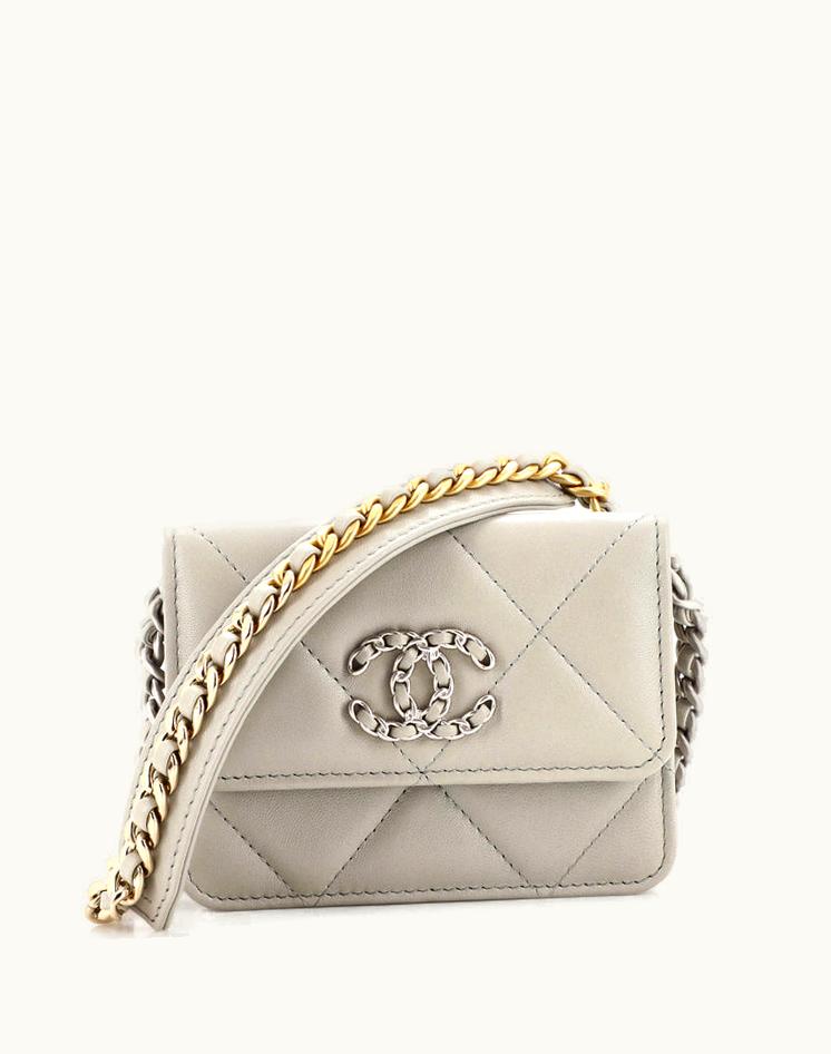 Chanel Chanel 19 Flap Coin Purse Belt Bag Quilted Lambskin