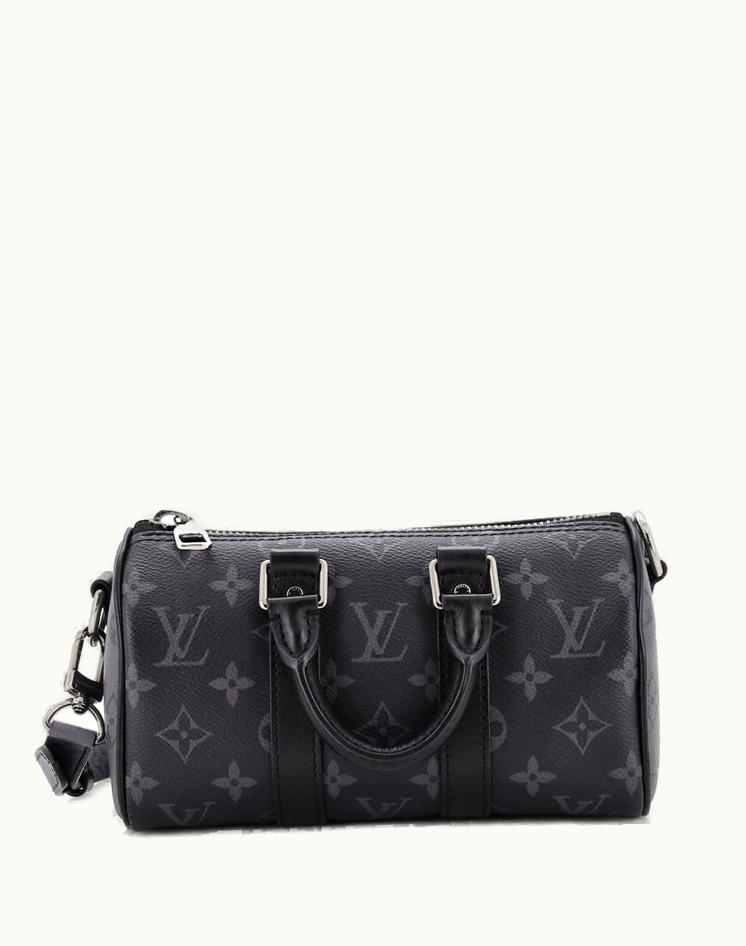Louis Vuitton Louis Vuitton Keepall Bandouliere Bag Reverse Monogram Eclipse Canvas XS in Black