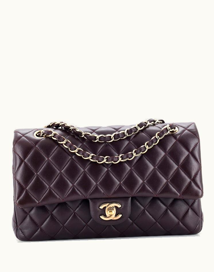 Chanel Chanel Classic Double Flap Bag Quilted Lambskin Medium Purple
