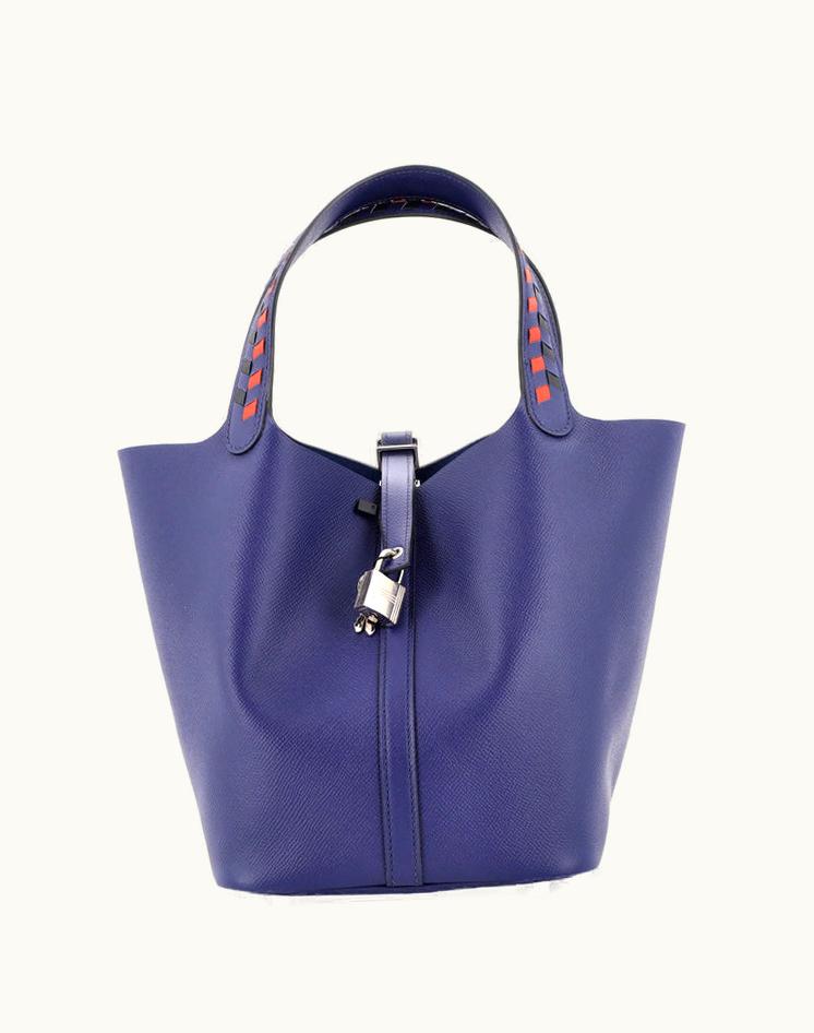 Hermès Hermès Picotin Lock Bag Tressage Epsom MM Blue