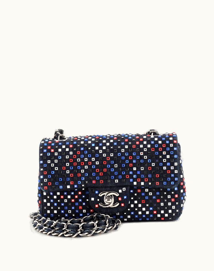 Chanel Chanel Classic Double Flap Bag Strass Embellished Denim Mini