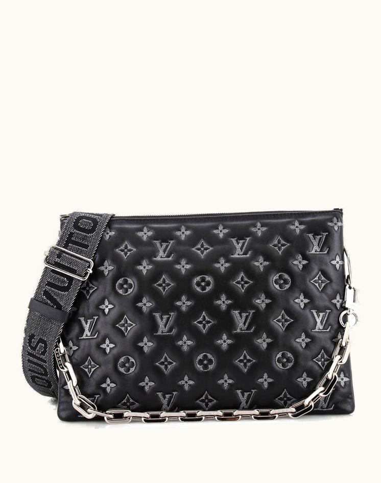 Louis Vuitton Louis Vuitton Coussin Bag Denim Printed Monogram Embossed Lambskin MM