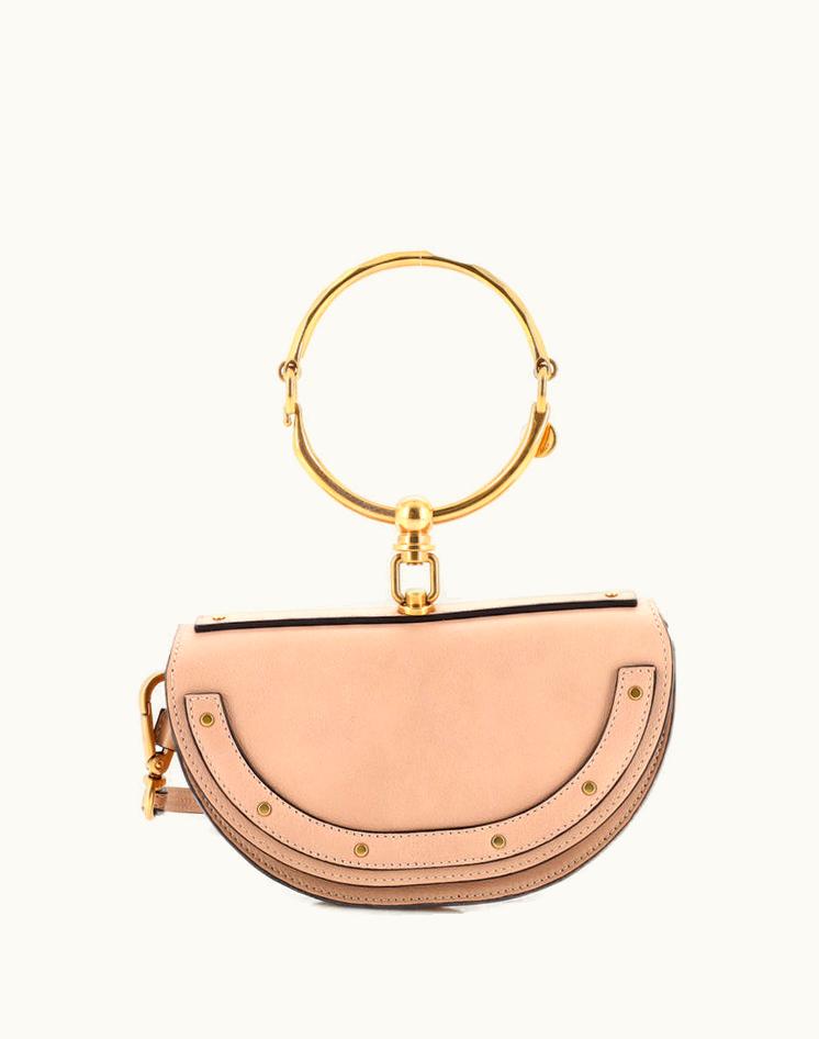 Chloe Chloe Nile Crossbody Bag Leather Mini Neutral Aged Gold