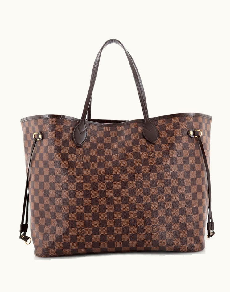 Louis Vuitton Louis Vuitton Neverfull Tote Damier GM Luxury Handbag Brown & Red