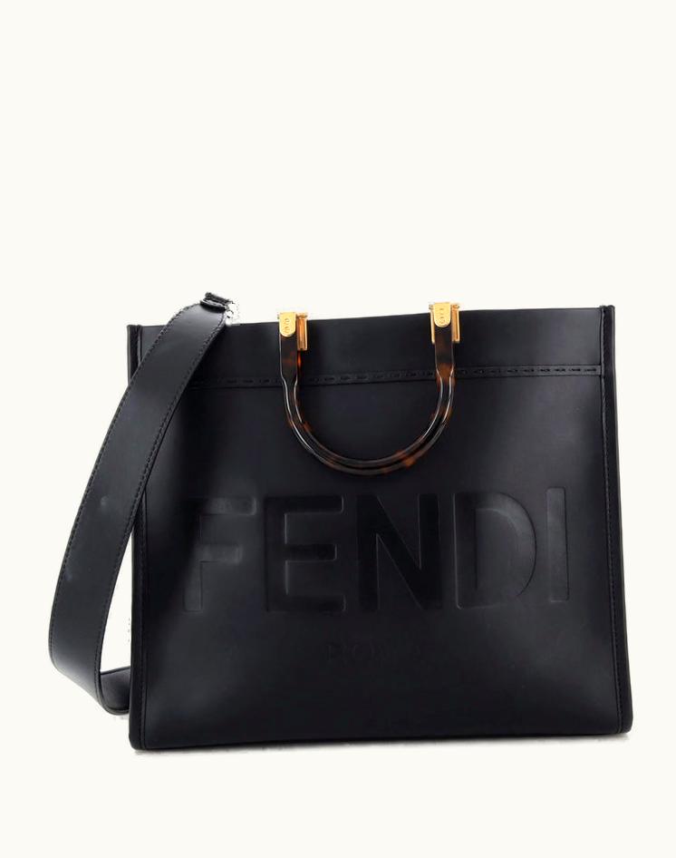 Fendi Fendi Sunshine Shopper Tote Leather Medium in Black
