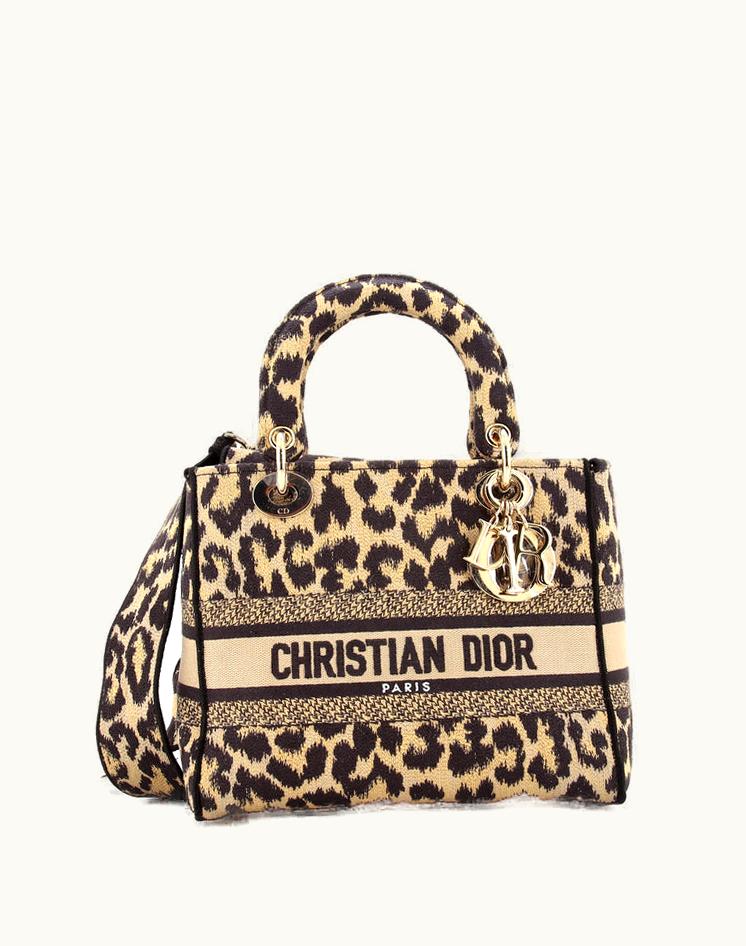 Dior Dior Lady D-Lite Bag Mizza Embroidered Canvas Medium Multicolor
