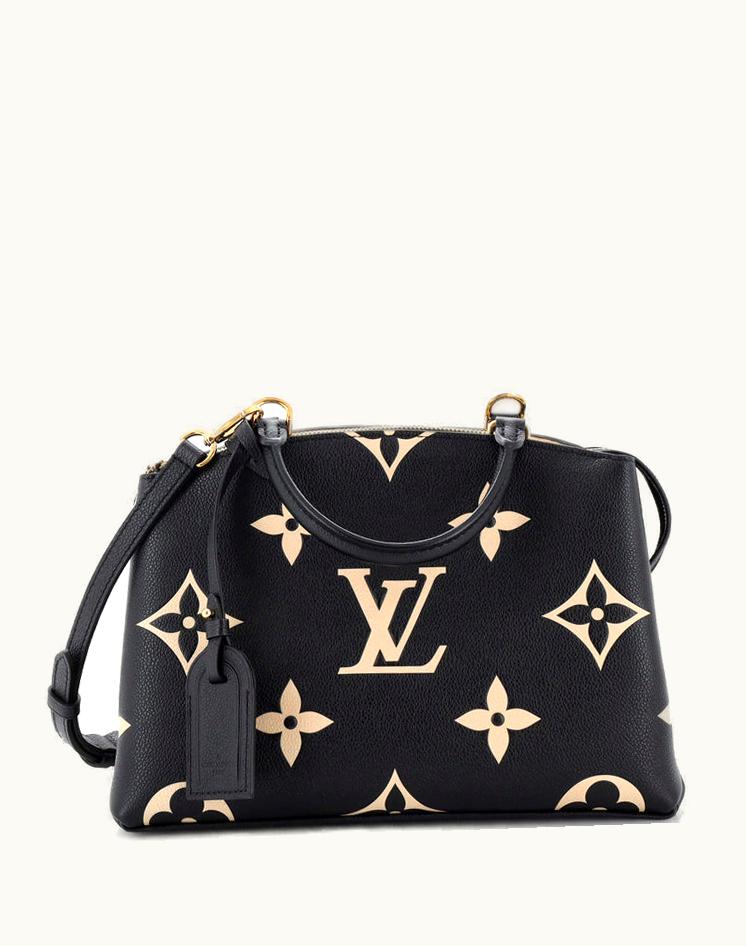 Louis Vuitton Louis Vuitton Petit Palais Handbag Bicolor Monogram Empreinte Giant Leather Black