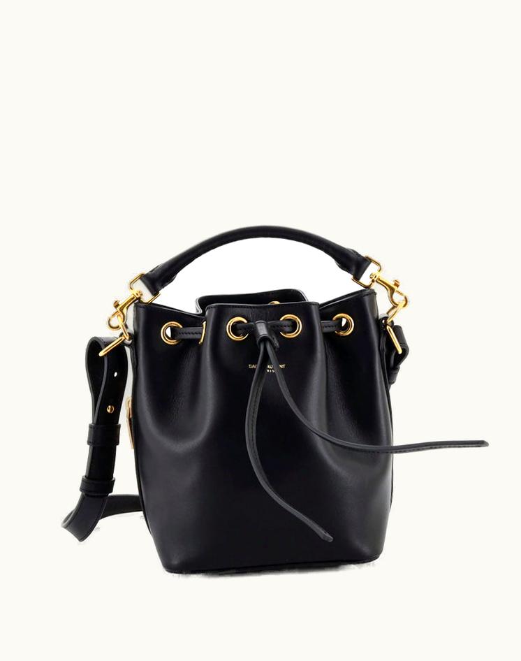 Saint Laurent Saint Laurent Emmanuelle Bucket Bag Leather Small Black