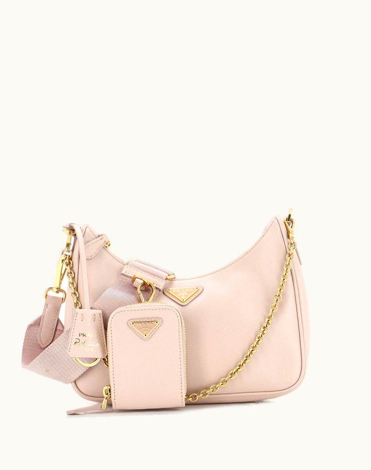 Prada Prada Re-Edition 2005 Shoulder Bag Saffiano Leather Small Neutral