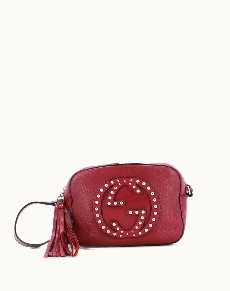 Gucci Gucci Soho Disco Crossbody Bag Studded Leather Small