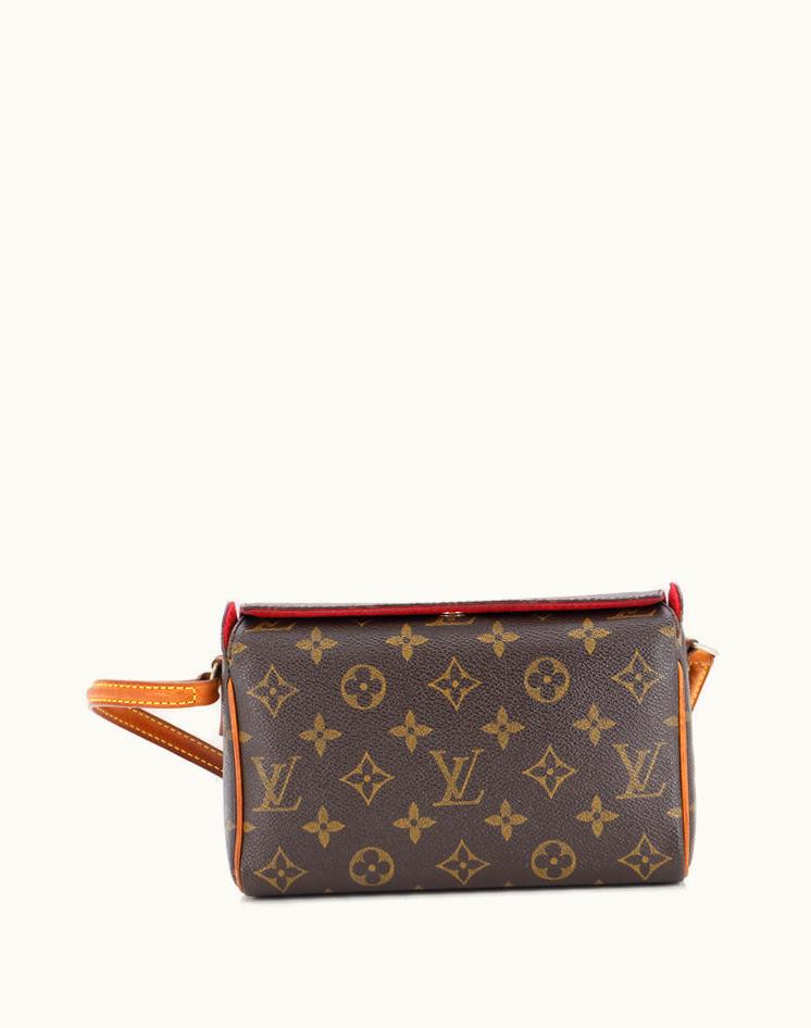 Louis Vuitton Louis Vuitton Recital Handbag Monogram Canvas Fair Condition Brown & Red
