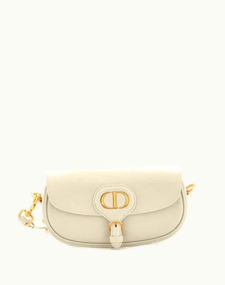 Dior Dior Bobby Flap Bag Leather East West Neutral Gold
